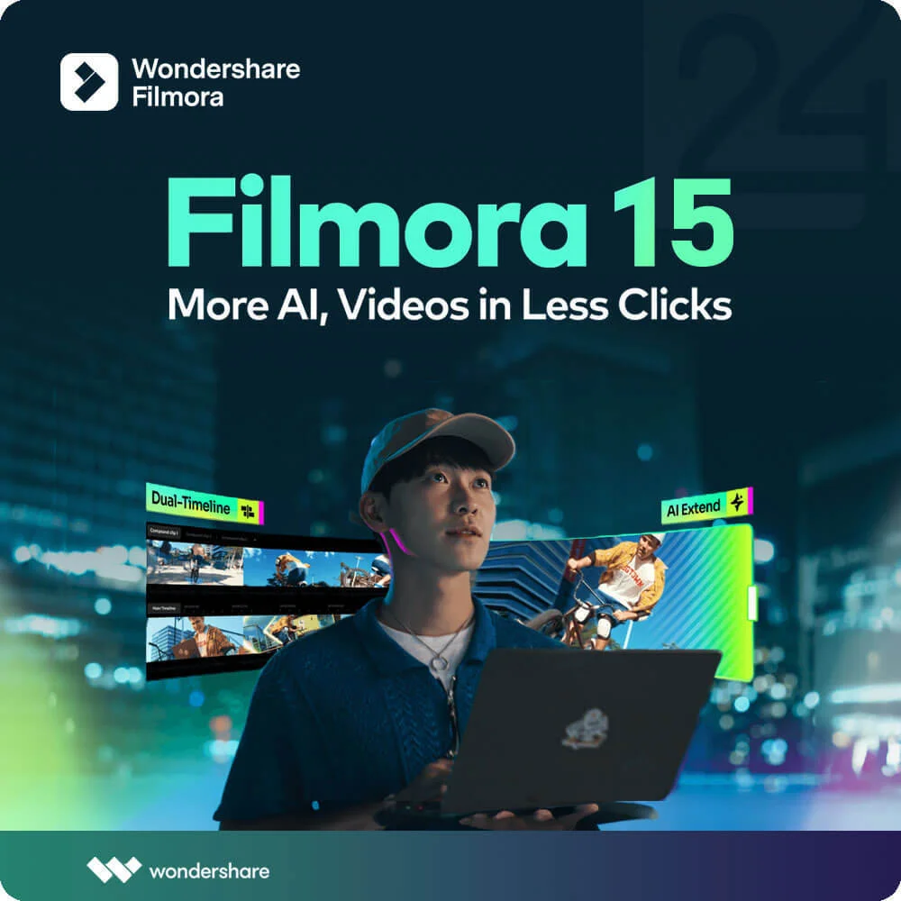 Wondershare Filmora 15 | 1PC | Windows & MacOS | Dauerhafte Lizenz Wondershare Filmora 15 | 1PC | Windows & MacOS | Dauerhafte Lizenz