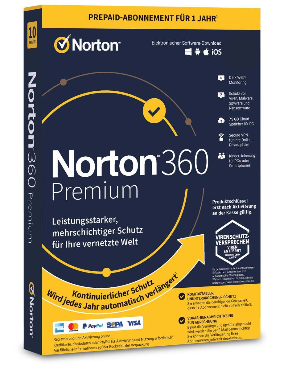 Norton 360 Premium + 75 GB Cloudstorage