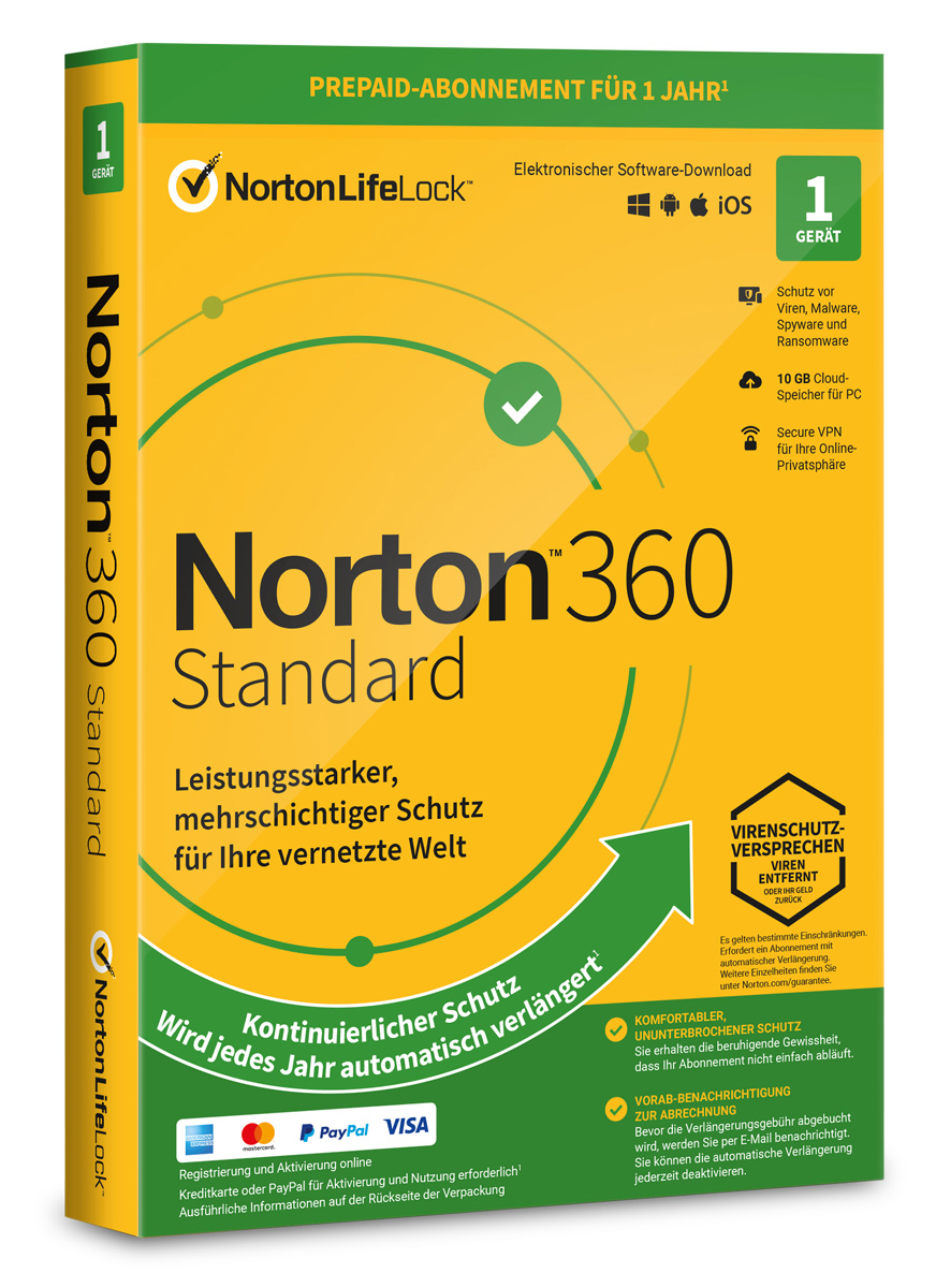 Norton 360 Standard + 10 GB Cloudstorage